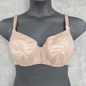 Cacique Bra Lightly Lined Balconette 38C Underwire Invisible Back Smoother Taupe
